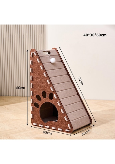 Homyl Kedi Tırmalama Pedi Keçe Ayaklı Tahtası Kapalı Kediler