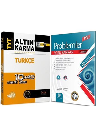 Altın Karma Tyt Türkçe Deneme Ve Bilgi Sarmal Problemler Soru Bankası Seti 2 Kitap