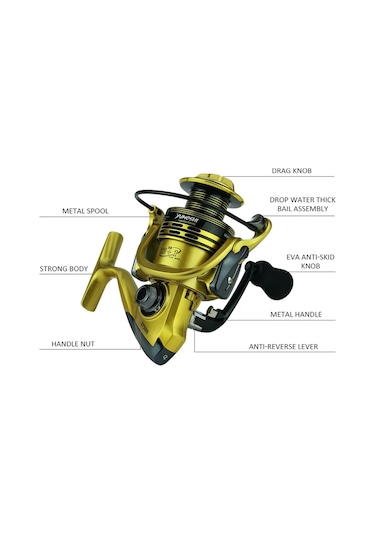 Sones Yumoshı Xf1000 Tam Metal Salıncak Kolu Metal Kafa Olta Makarası Altın