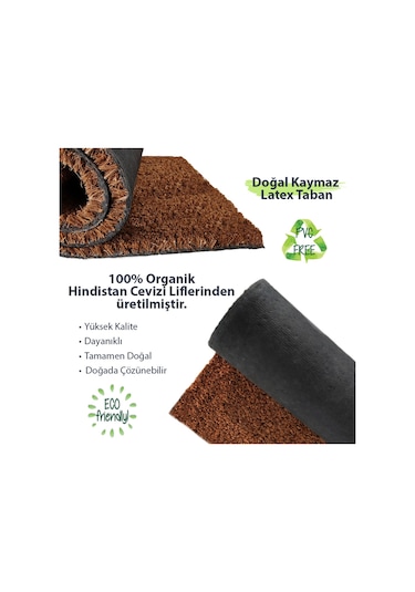 Evaşk Kapı Önü Paspası Vinil Tabanlı Kıl Ko ko Paspas Model:cc483-33