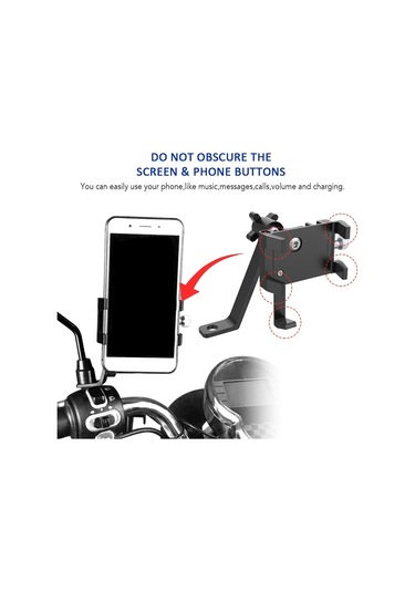 Butu Motosiklet Telefon Tutucu Montajı - Siyah