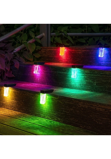 Cbtx Bahçe Aydınlatma Dış Mekan Su Geçirmez Avlu Koridor Basamakları Led Güneş Işığı Sıcak + Renkli Işık