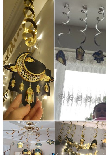 Led Işık Hoşgeldin Ramazan 6'lı Tavan Süs Ramazan Oda Süsleme Seti