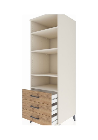 Kronos Dolap 4 Raflı 3 Çekmeceli 60x59x182 Aytaşı-çam Aytaşı