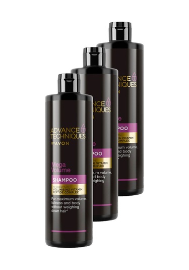 Avon Advance Techniques Mega Volume Hacim Veren Şampuan 400 Ml. Üçlü Set