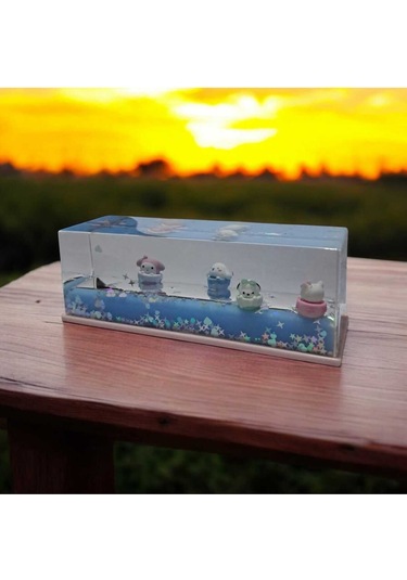 Kuromi Ve Hello Kitty Karakterli Batmayan Şirin Figürler Akvaryumlu Plastik Süs