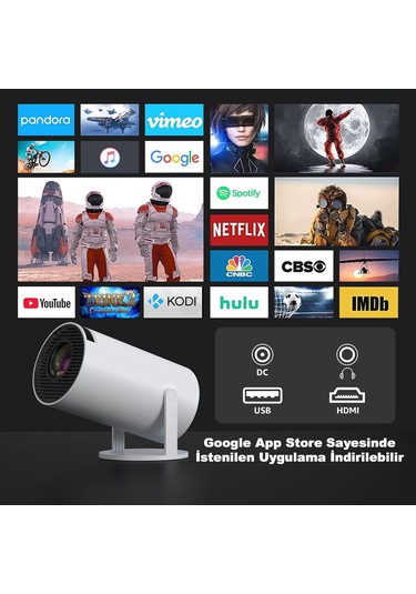 Robeve Mini Projeksiyon Taşınabilir Projeksiyon Cihazı Hd