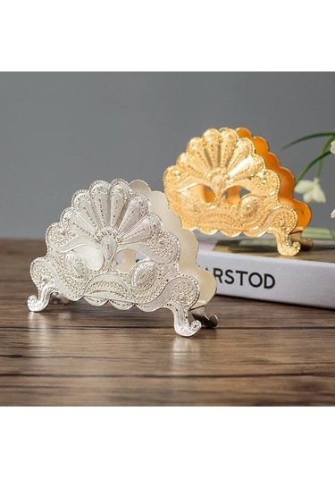 Altın Tavuskuşu-avrupa Tarzı Masa Doku Tutucu Peçete Raf Standı Metal Sanat Zanaat Ev Dekorasyon El Restoran Masaüstü Cafe Süsler Hediye