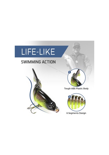 Yuntech01 Cc24-03 6cm 4.7g Abs Materyal Renk Seçenekli Yüzgeçli Sanal Balık