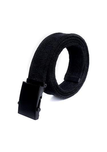 Livize Unisex Siyah Tokalı Kolon Kemeri 4Cm Siyah Siyah
