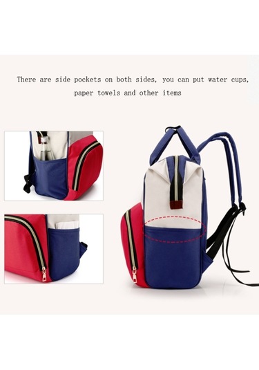 Mumya Çantası Büyük Kapasiteli Çok Fonksiyonlu Sırt Çantası Su Geçirmez Biberon Bezi Çantası Açık Mavi