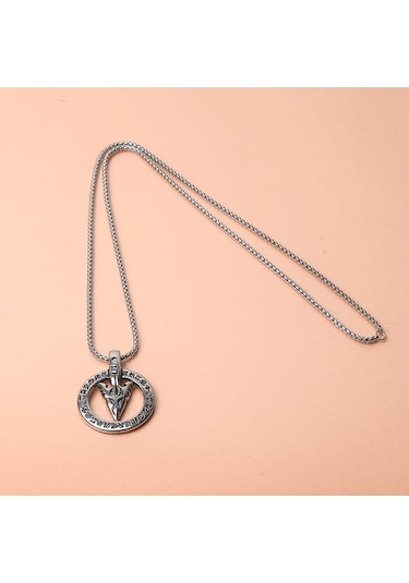 Viking Best Ok Ucu Mitolojik Erkek Kolye Çelik İskandinav Takı