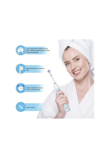 Oral-B Şarjlı Diş Fırçası Uyumlu 8 Adet Yedek Başlık 4 Adet Kapak