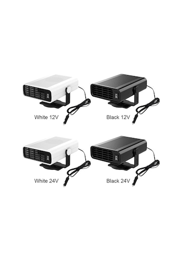 Pazly 12v 120w Araç Isıtıcı Soğutucu - Hızlı Buz Çözme, Sis Giderme, 360 Döner Taşınabilir Fan