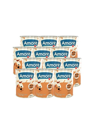 Amore Kuzu Parça Etli Yetişkin Köpek Konservesi 12 x 400 G