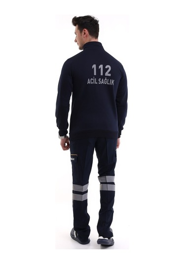 112 Acil Sağlık Sweatshırt Kışlık Balıkçı Yaka Lacivert -7339