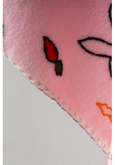 Bebitof Sevimli Tavşan Desenli Peluş Battaniye Bbtf.pmb.95077 Pembe