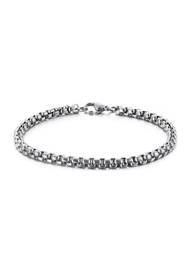 Chavin 4 mm. 21 cm. Gri Çelik Erkek Bileklik er33-4 Çelik