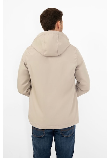 Erkek Taş İçi Astarlı Kanguru Cepli Su Ve Rüzgar Geçirmez Kapüşonlu Cepli Yağmurluk Taş