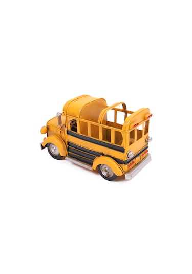 Dekoratif Metal Araba Okul Otobüsü Kalemlik 1510a-8279 Model