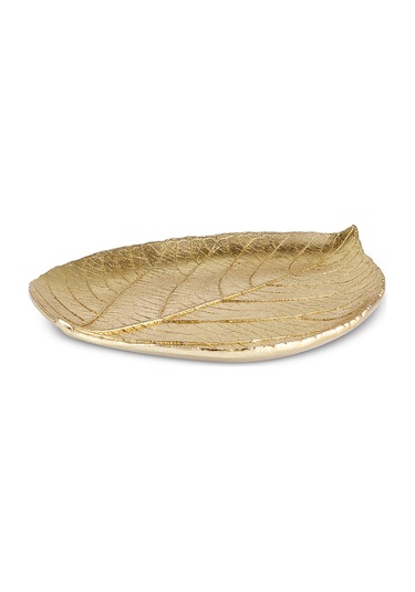 Karaca Leaf Dekoratif Tabak Gold 24x18x2,5 Cm