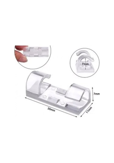 40'lı Yapışkanlı Kablo Sabitleyici Şeffaf Klips Kablo Düzenleyici