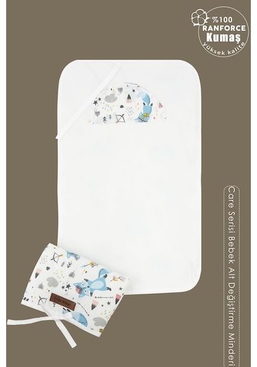 Mordesign Bebek Çanta Alt Açma Minderi, Alt Değiştirme Pedi, Taşınabilir Bakım Örtüsü Care Tilki Serisi Mavi Zg10131-3 Mavi