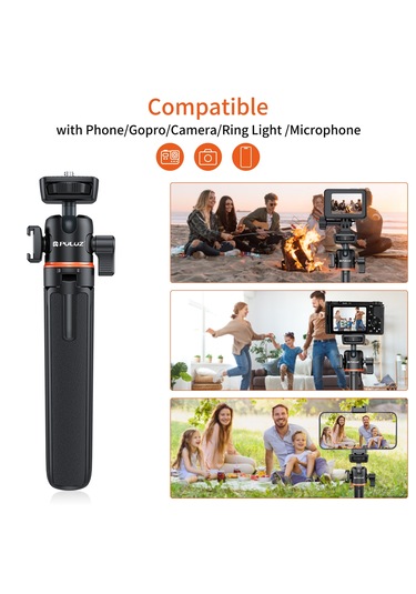 Puluz 360 Derece Top Kafa Soğuk Ayakkabı Selfie Çubuk Tripod