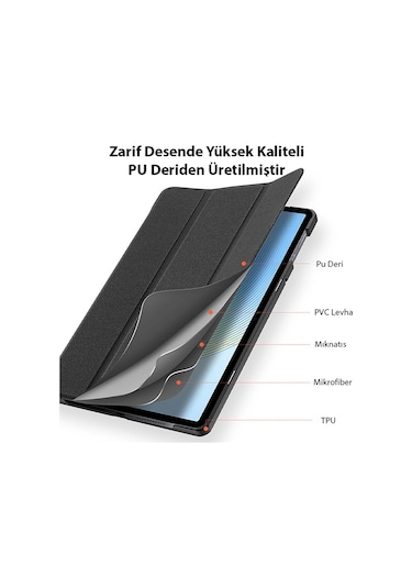 Dux Ducis Lenovo Uyumlu Tab M10 10.6 Domo Series Premium Deri Kılıf