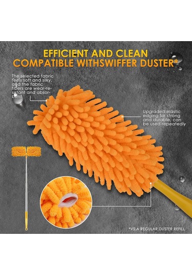 Aubyhe Redones Mikrofiber Toz Torba Tamiri 4 Adet , Çoğu Sapla Uyumlu, Yüksek Tavan, Mobilya, Panjur Temizliği İçin Yeniden Kullanılabilir