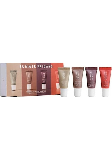 Folinda Summer Fridays Mini Dörtlü Set: Renkli Şeffaf Nemlendirici Dudak Balsamı 5g X4