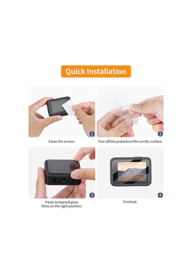 Gopro Hero13 Siyah Sunnylife 3'ü 1 Arada Lens Koruyucu Ön Ve Arka Ekran Temperli Cam Filmleri İçin, Miktar: 2 2 2 Takım Diğer