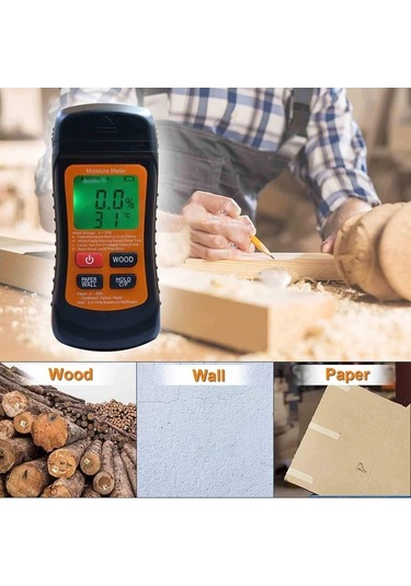 Ulzyvf Dijital Nem Ölçer Test Cihazı Ahşap İçin Yüksek Hassasiyetli Ölçüm Aleti Diğer Cihazlar Diğer