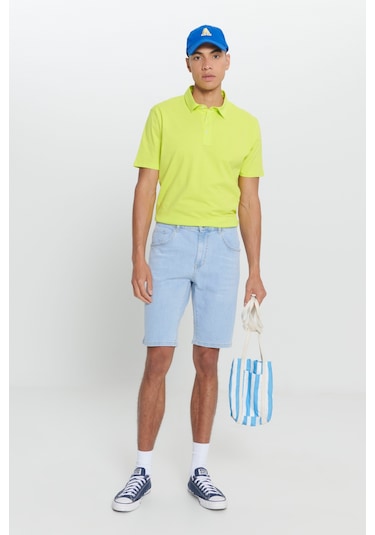 Ac&Co / Altınyıldız Classics Erkek Acık Mavı Slim Fit Dar Kesim Pamuklu Esnek Denim Şort