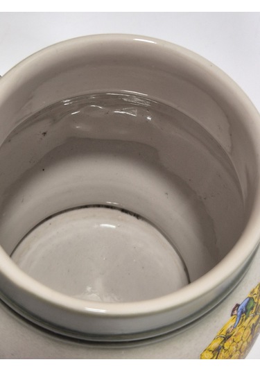 Vintage Tankart Hasat Zamanı Temalı Alman Seramik Bira Bardağı 13,5cm