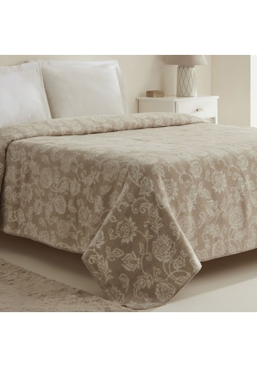 Karaca Home Glorinda Çift Kişilik Akrilik Battaniye Açık Kahve Kahverengi