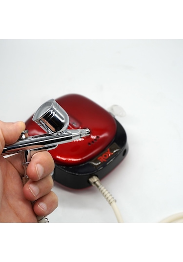 Rox 0066 Akülü Airbrush Kompresör Mini Boya Tabancası  Seti