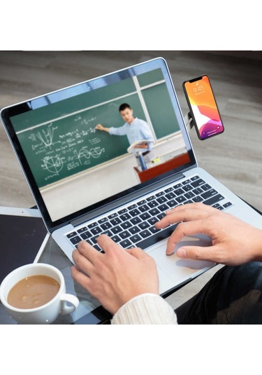 Laptop - Monitör Yanı Telefon Tutucu Mıknatıslı Sj05-Gümüş