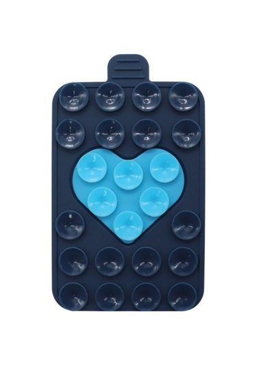 Dayanıklı Vantuzlu Telefon Tutucu Çok Fonksiyonlu Silikon Vantuz Ped Cep Telefonu İçin Dark Blue