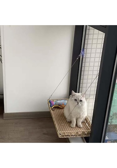 Homyl Kedi Pencere Hamak, 4 Vantuzlu Tüneği, Salon Montajlı