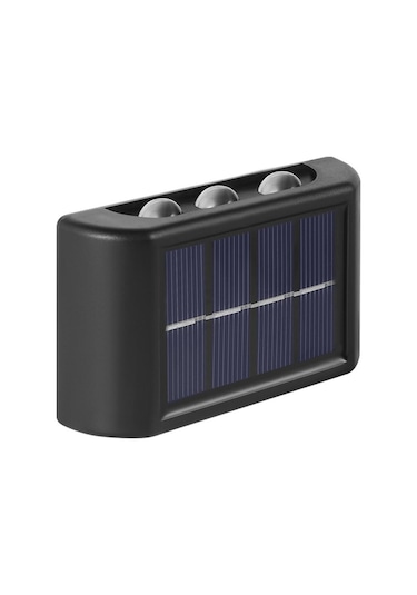 Solar Güneş Enerjili Çift Taraflı 6 Ledli Aplik Duvar Monteli Lamba 2 Adet