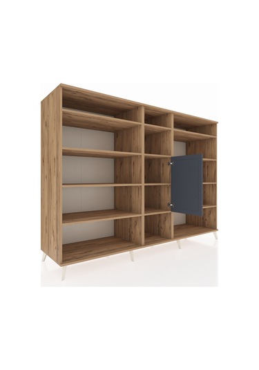 Kronos Dolap 12 Raflı Tek Kapaklı 220x59x163 Çam-antrasit/çam Çam-antrasit/çam