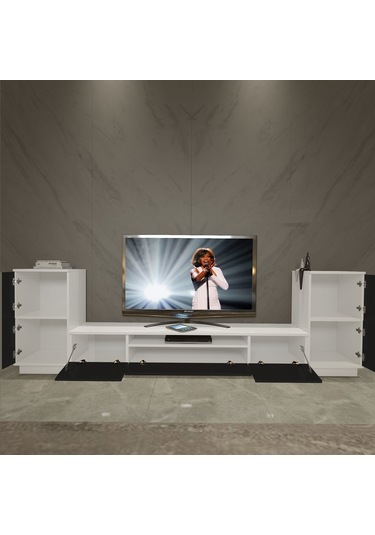 Decoraktiv Trendstyle On2s Mdf Tv Ünitesi Tv Sehpası Beyaz - Siyah