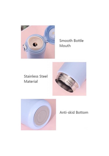 Shineyee 420ml Akıllı Sıcaklık Gösteren Termos Bardak - Led Dokunmatik Ekranlı Paslanmaz Çelik Seyahat Kuşağı Siyah