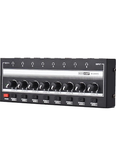 Hfambition 8 Kanal Stereo Kulaklık Amfi - Ultra Düşük Gürültü - Yüksek Güç - Optimum Ses Kalitesi - Avrupa Standartı