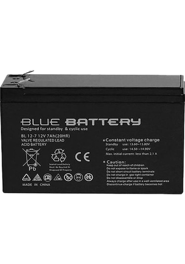 Blue Battery 12v 7ah Bakımsız Kuru Akü 12 Volt 7 Amper Temmuz 2025 Üretim