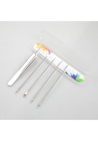 Suntek Siyah Nokta Çıkarıcı Alet Kiti Sivilce 4-adet-gümüş 4 Adet Gümüş