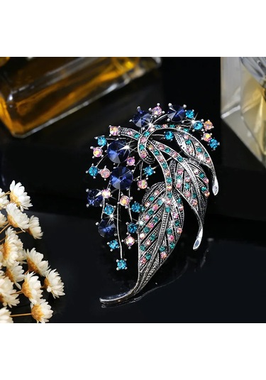 Üst Düzey Zarif Renkli Içi Boş Yaprak Broş Palto Kardigan Takım Pim Broş B9-6-7881 B9-6-7881 Çok Renkli