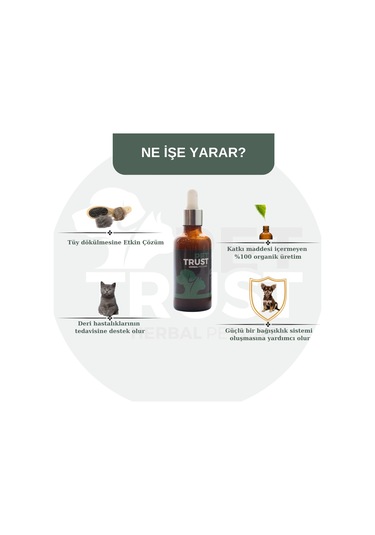Pet Trust Herbal Pet Care Organik Kedi ve Köpekler İçin Tüy Dökülmesi Engelleyici 50 ML