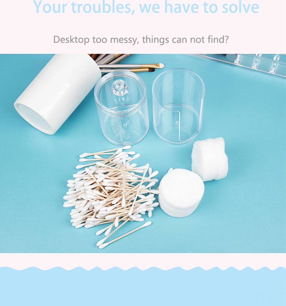 Skycity Akrilik Transparan Çift Katlı Kosmetik Saklama Kutusu - Dudak Ruj, Pamuk Yastık Ve Q-tip Depolama, Kolay Temizlenir Diğer